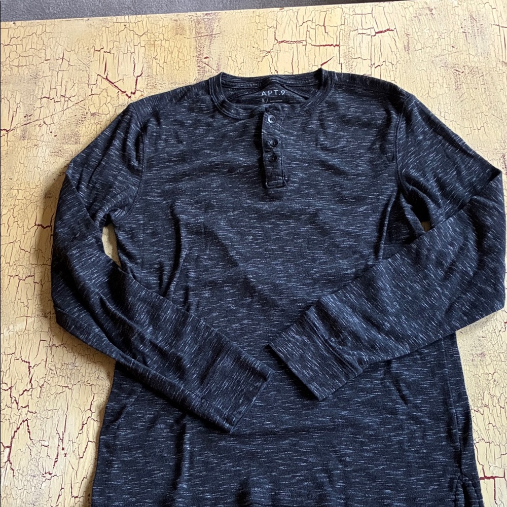 Apt. 9 Men's Charcoal Long Sleeve Henley